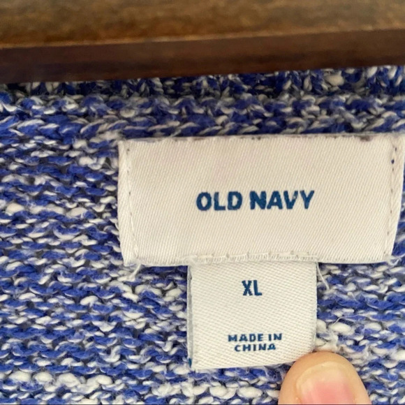 OLD NAVY Crewneck Cozy Knit Blue Speckled Sweater Size XL Speckled Woven - Picture 2 of 8